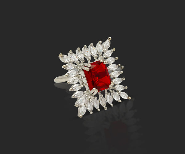 Crimson Sparkle Bliss Ring